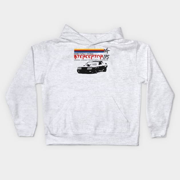 Car Ford Falcon V8 The Pursuit Special Interceptor from the movie Mad Max Kids Hoodie by DaveLeonardo